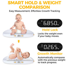 Tipre scale's non-slip feet keep stable readings during infant or small pet checks.