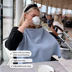 TISU breathable muslin cotton nursing cover keeps mom cool and baby comfy.