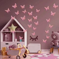 Tixiquns laser pink butterfly style-b large wall sticker for dramatic decor.