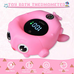 TKY Baby Bath Thermometer with floating toys engages baby while monitoring bath safety.