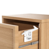 TLAUHANG 6-pack drawer locks installed outside for a clean, unobtrusive safety solution.