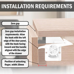 TLAUHANG zero-gap invisible locks prevent drawer contents access without visible hardware.