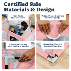 Todale playpen full-view design helps parents stay connected.