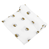 Toddmomy cotton muslin swaddle with bee pattern keeps baby cozy and secure.