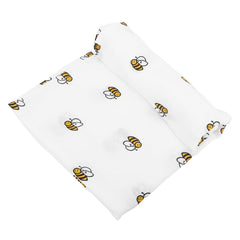 Toddmomy cotton muslin swaddle with bee pattern keeps baby cozy and secure.