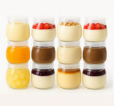 TOFOAN glass baby food jar front view for durable storage.