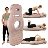 Toggloo inflatable full-body pregnancy pillow with belly hole supports comfortable, back-friendly sleep