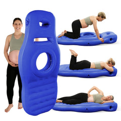 Toggloo inflatable full-body pregnancy pillow blue for supported sleep.