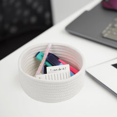 Togous small basket in nursery setup, soft cotton rope storage.
