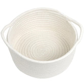 Togous small basket with handle in white for portable storage of essentials