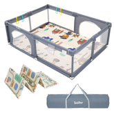 TOHIFER baby playpen full setup shows a spacious play area for babies