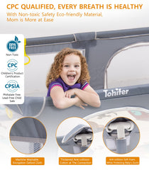 TOHIFER playpen with 360 degree mesh providing clear supervision from all angles