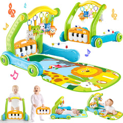 Toidgy 4-in-1 baby gym mat promotes tummy time and crawling with adjustable height.