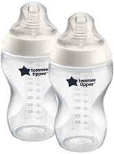 Tommee Tippee 340 ml baby bottle front view for easy feeding.