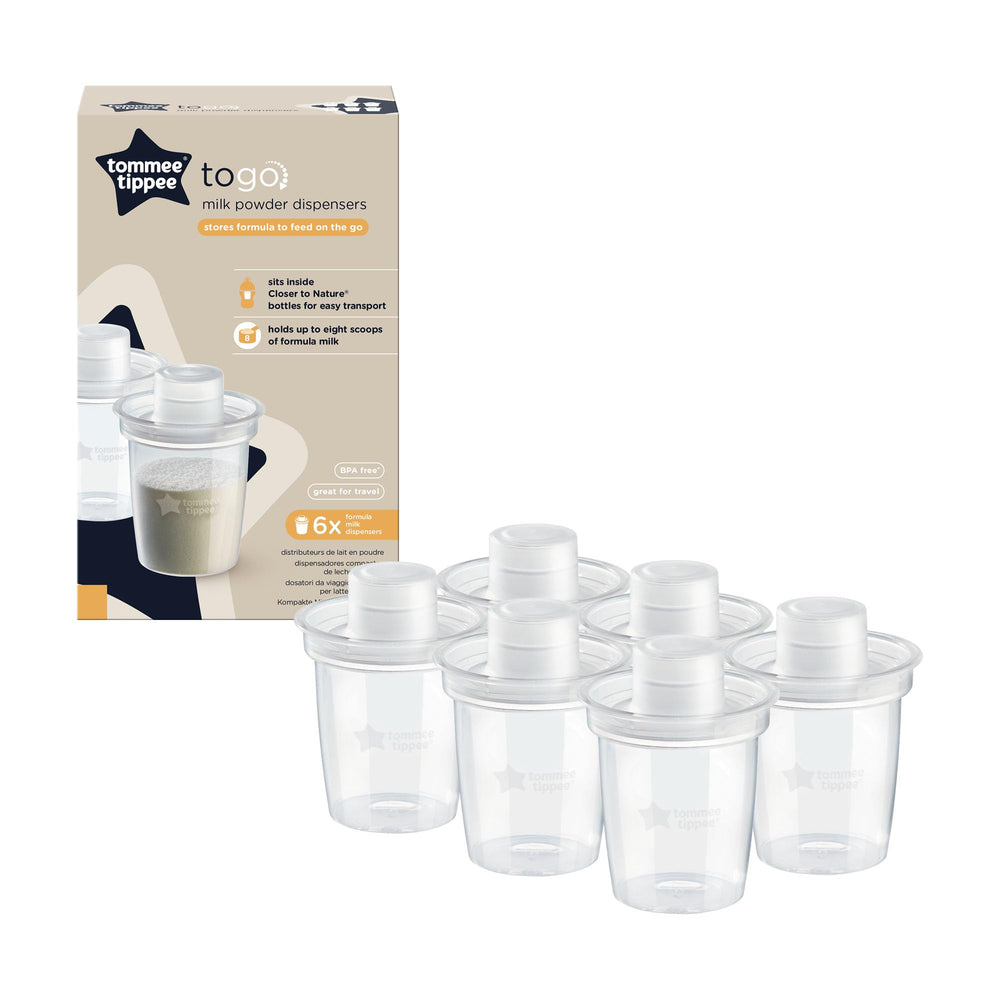 Tommee Tippee Closer To Nature milk powder dispensers set for parents on the go.