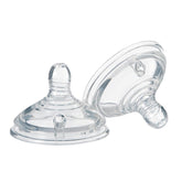 Tommee Tippee CTN Teats Medium Flow close-up shows silicone feel for natural latch