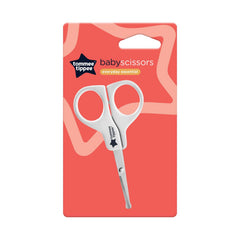 Tommee Tippee Essential Basics Baby Scissors compact size for easy handling during nails.