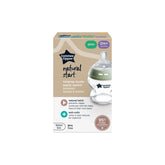 Tommee Tippee glass bottle 150ml front view shows a transparent design for easy monitoring.