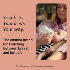 Tommee Tippee nipple close-up shows breast-like shape for natural latch