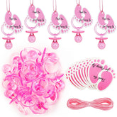 Tondiamo pink acrylic pacifier necklace pendant for baby shower decor and gifts.