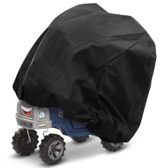 Tonhui Cozy Coupe cover top view protecting the toy car from sun and dust.