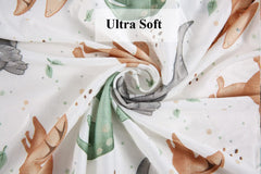 Tontukatu bassinet sheet dinosaur pattern adds playful charm during naps.