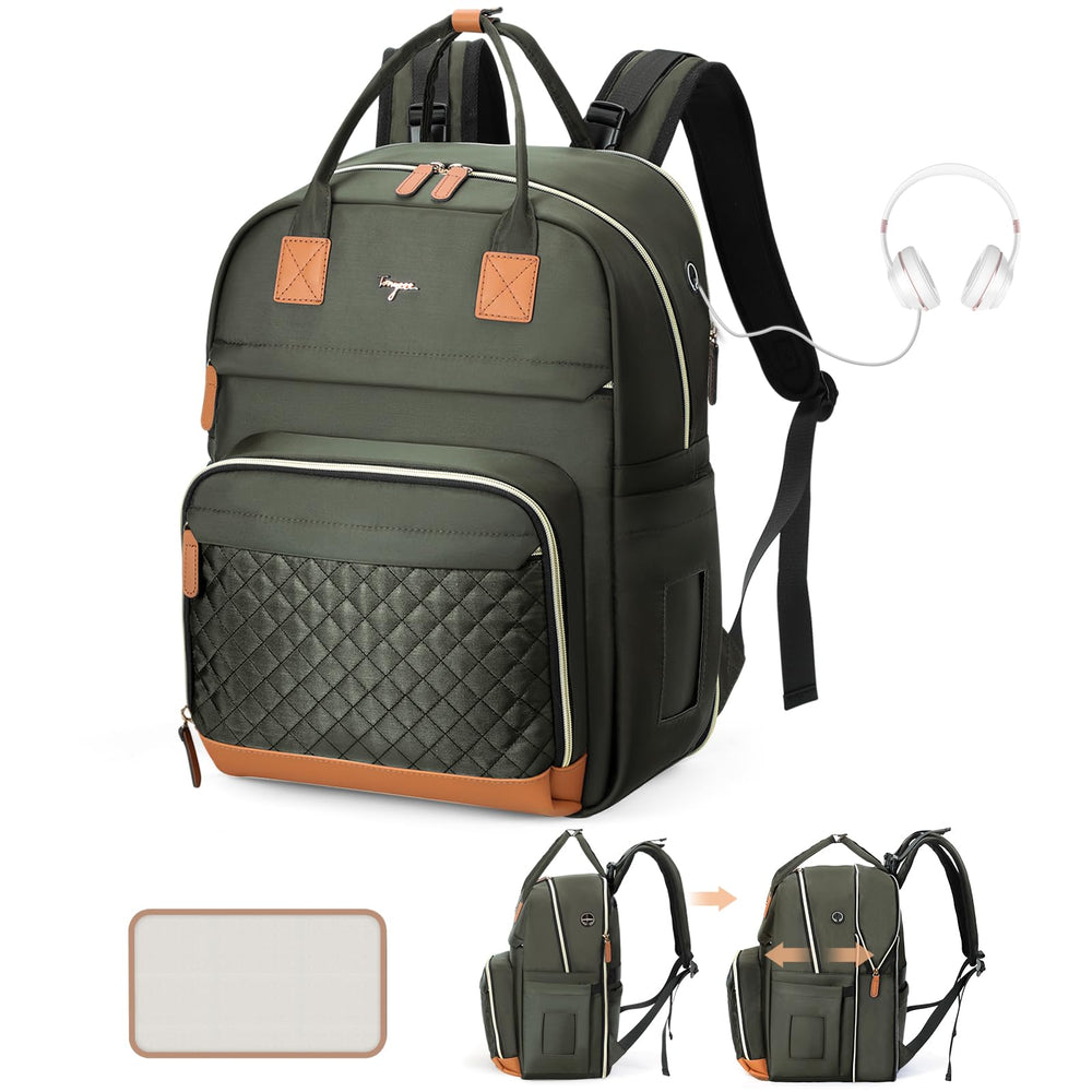 Tonyeee diaper bag backpack expandable capacity for twins on the go