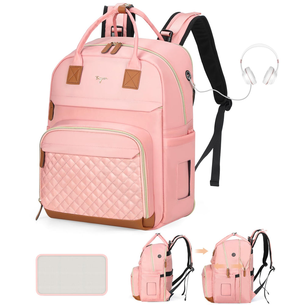 Tonyeee diaper bag backpack expandable capacity for twins on the go