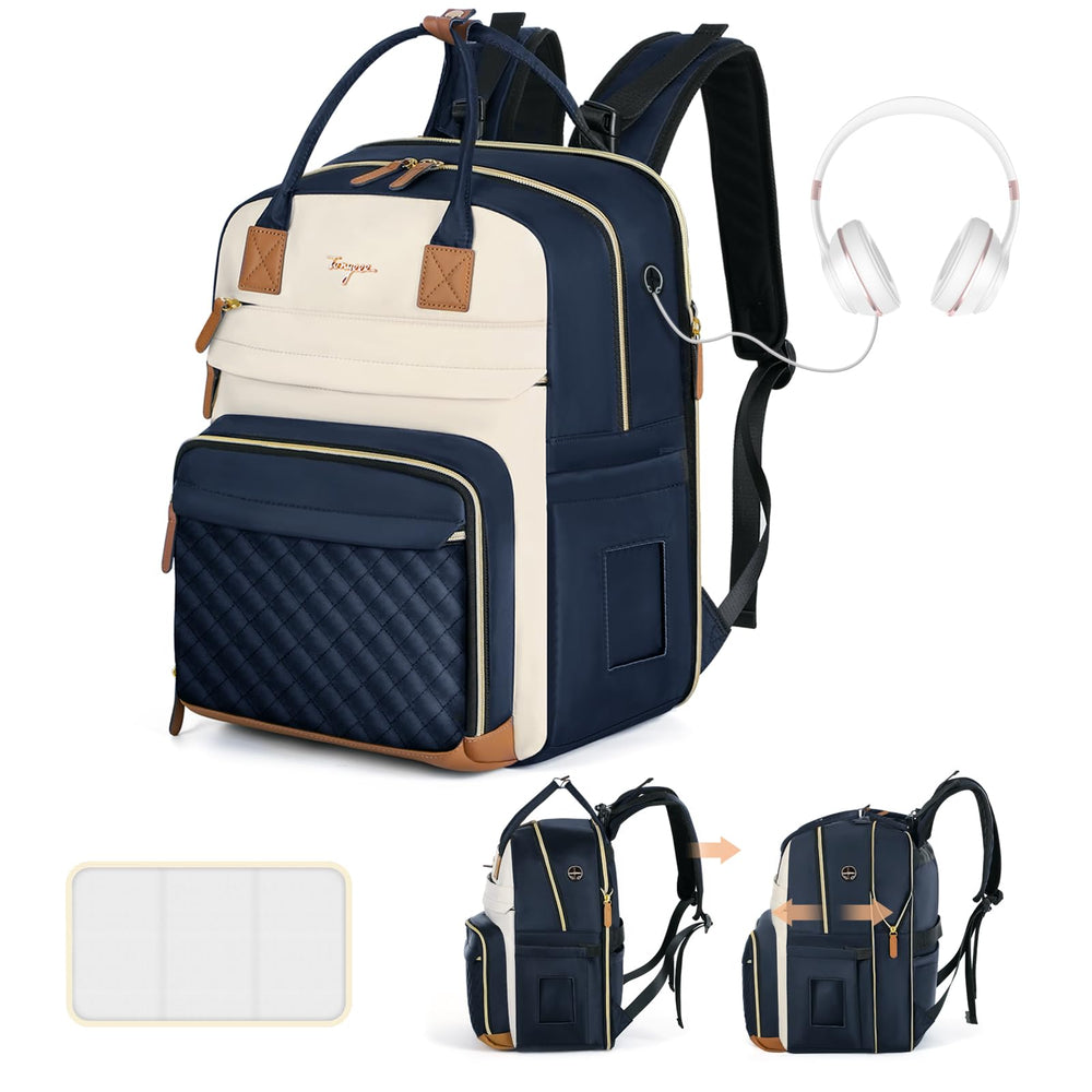 Tonyeee diaper bag backpack with expandable capacity for twins' gear.