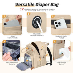 Tonyeee bag with insulated pockets keeps bottles warm or cool