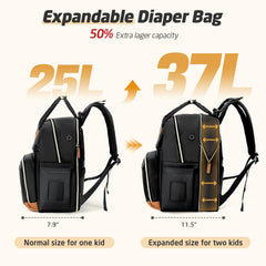 Tonyeee diaper bag backpack side view highlighting ergonomic design.