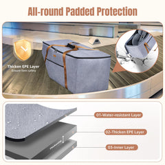 Tonyeee travel bag interior padding and double zippers safeguard car seats