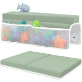 Toodly baby bath kneeler memory foam close-up showing plush knee support during bath