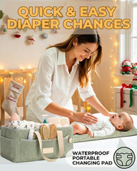Toodly Baby Diaper Caddy Organizer outer pocket for small essentials.