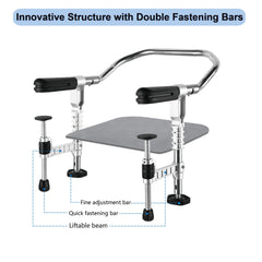 Toogel clip-on high chair secured at table edge with stable locking