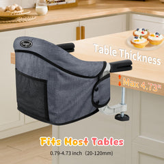 Compact foldable frame with carry bag for easy travel and dining out.