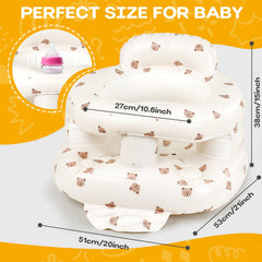 Wrap-around design provides secure support for baby sitting upright