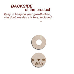 Top Obsession round height marker on a ruler aids growth visualization.