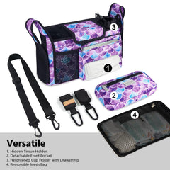 TOPDesign Mermaid detachable mesh bag for machine-washable stroller storage