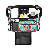 TOPDesign stroller organizer with detachable mesh bag for easy laundry and extra storage.