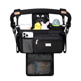 TOPDesign universal stroller organizer with detachable-mesh-bag keeps essentials within easy reach.