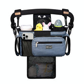 TOPDesign universal baby stroller organizer front view showing organized compartments