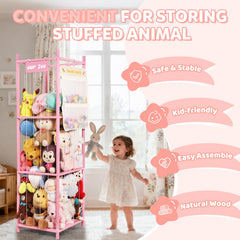 TOPHDY stuffed animal storage organizer pocket design shows secure side pockets