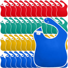 Toppy Toddler bibs with wide coverage protecting clothes during meals.