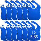 Toppy Toddler royal blue bib front view showing large coverage for spills