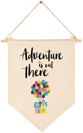 Topthink Adventure canvas banner flag for nursery decor and playful room accents.