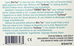 Torbot Skin-Tac-H applied to skin forms tacky base for adhesives.