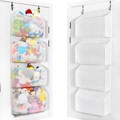 Toread over-the-door organiser demonstrates door-safe suspension for plush toy storage and clutter-free bedrooms