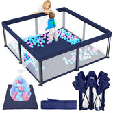 TOREVSIOR foldable playpen assembled in room for safe space