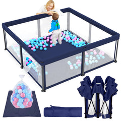 TOREVSIOR foldable playpen assembled in room for safe space